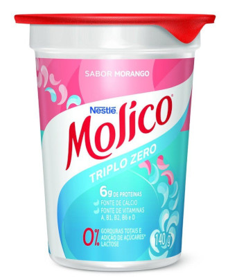 Iogurte Nestlé Triplo Zero Sabor Morango Molico 140g