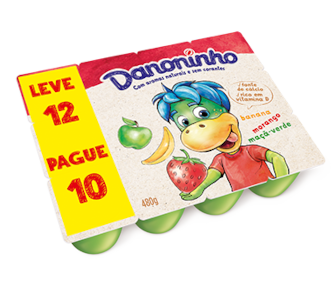 Danoninho - Petit Suisse Sabor Banana, Morango e Maçã-Verde 480g