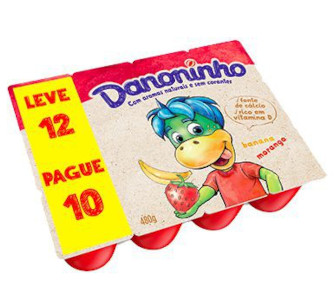 Danoninho - Pétit Suisse Morango e Banana Danone 480g