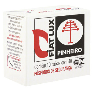 Fósforo de Segurança Pinheiro Fiat Lux 10 Caixas