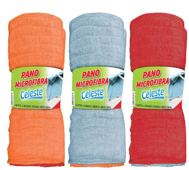 Celeste - Pano Multi Uso Microfibra 48x58cm 3 Unidades