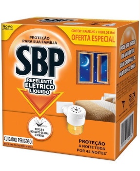 SBP - Refil de Repelente Elétrico Líquido 45 Noites 3x35ml