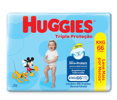 Huggies Fralda Infantil Descartável Xtra-Protect XXG 66 Fraldas