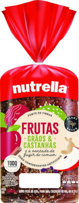Pão Integral Supreme Frutas, Grãos e Castanha Nutrella 550g