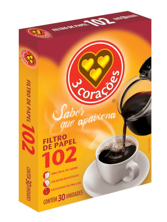 3 Corações - Filtro Papel 102 Caixa 30 Unid.