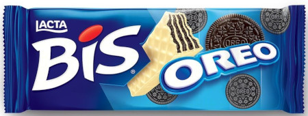 Wafer Recheado Coberto com Chocolate Branco Bis Oreo Lacta 100g