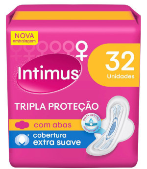 Intimus - Absorvente Tripla Proteção com Abas 32 Unidades