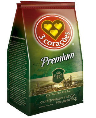 Café Torrado e Moído Premium 3 Corações 500g