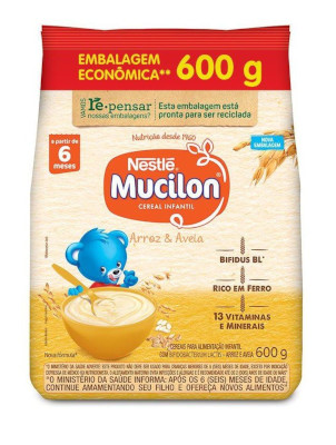 Cereal Infantil Arroz e Aveia Mucilon 600g