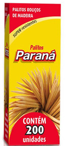 Paraná - Palito Roliços de Madeira 200 Unidades
