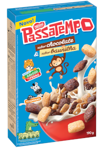 Cereal Matinal Passatempo Sabor Chocolate e Baunilha Nestlé 190g
