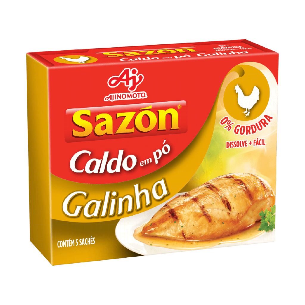 Ajinomoto - Caldo em Pó Sabor Galinha Sazón 5 Sachês