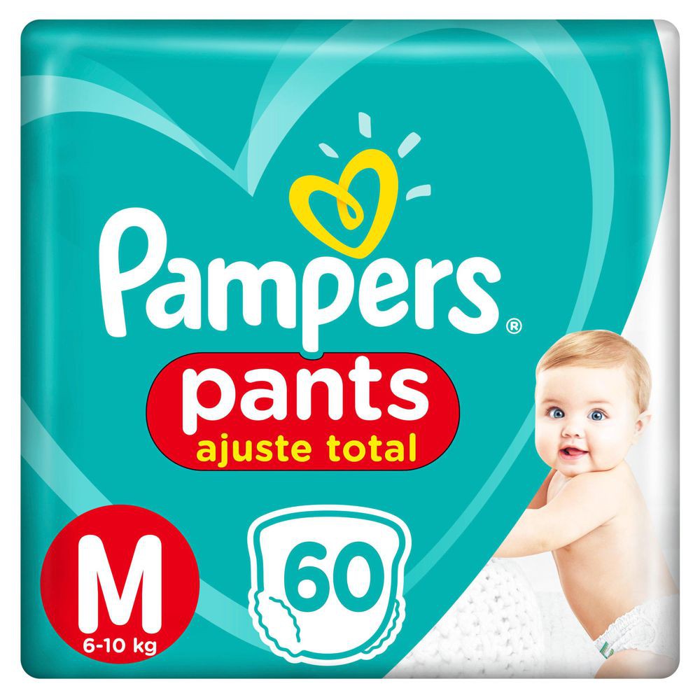 Pampers - Fralda Pants Ajuste Total M 60 Fraldas