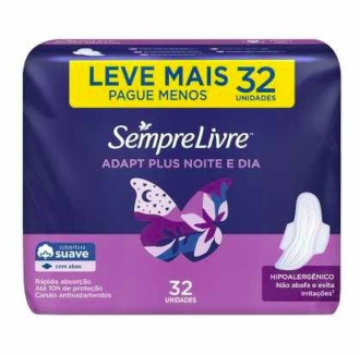Sempre Livre - Absorvente Íntimo Adapt Plus Noite e Dia com Abas 32 U