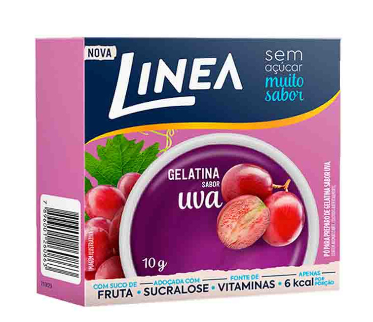 Linea - Gelatina em Pó Sabor Uva Zero 10g