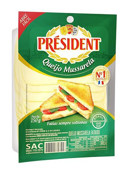 Queijo Mussarela Fatiado Président 150g