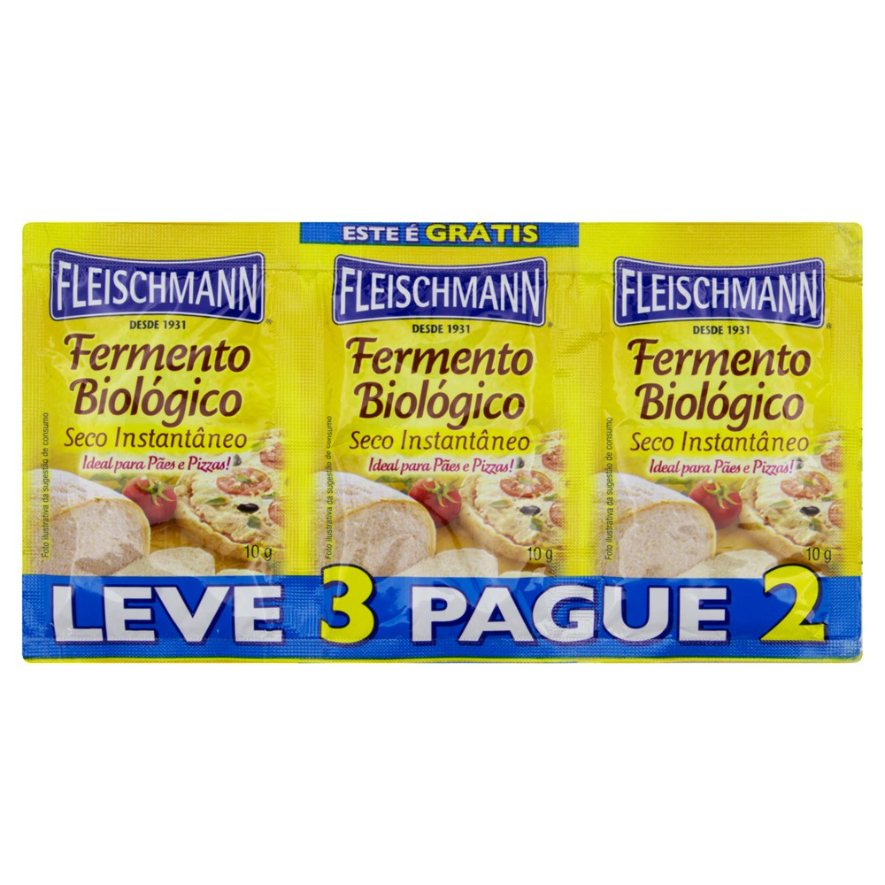 Fleischmann - Fermento Biológico Seco Instantâneo 3x10g