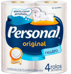 Papel Higiênico Personal Folha Simples Neutro 4 Rolos