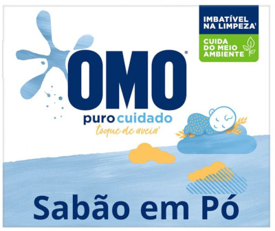 Lava Roupas em Pó Omo Puro Cuidado 800g