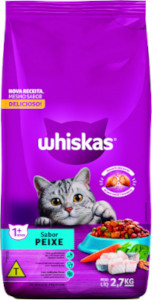 Ração Premium para Gatos Adultos Sabor Peixe Whiskas 2,7Kg