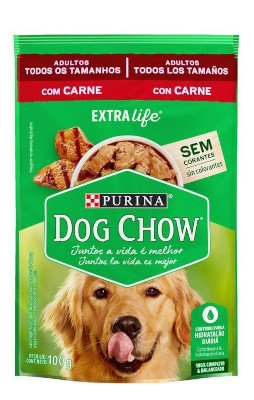 Dog Chow Ração Úmida para Cães Sabor Carne ao Molho 100g