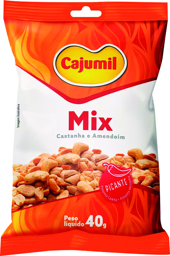 Cajumil · Mix Castanha e Amendoim sabor picante 40g