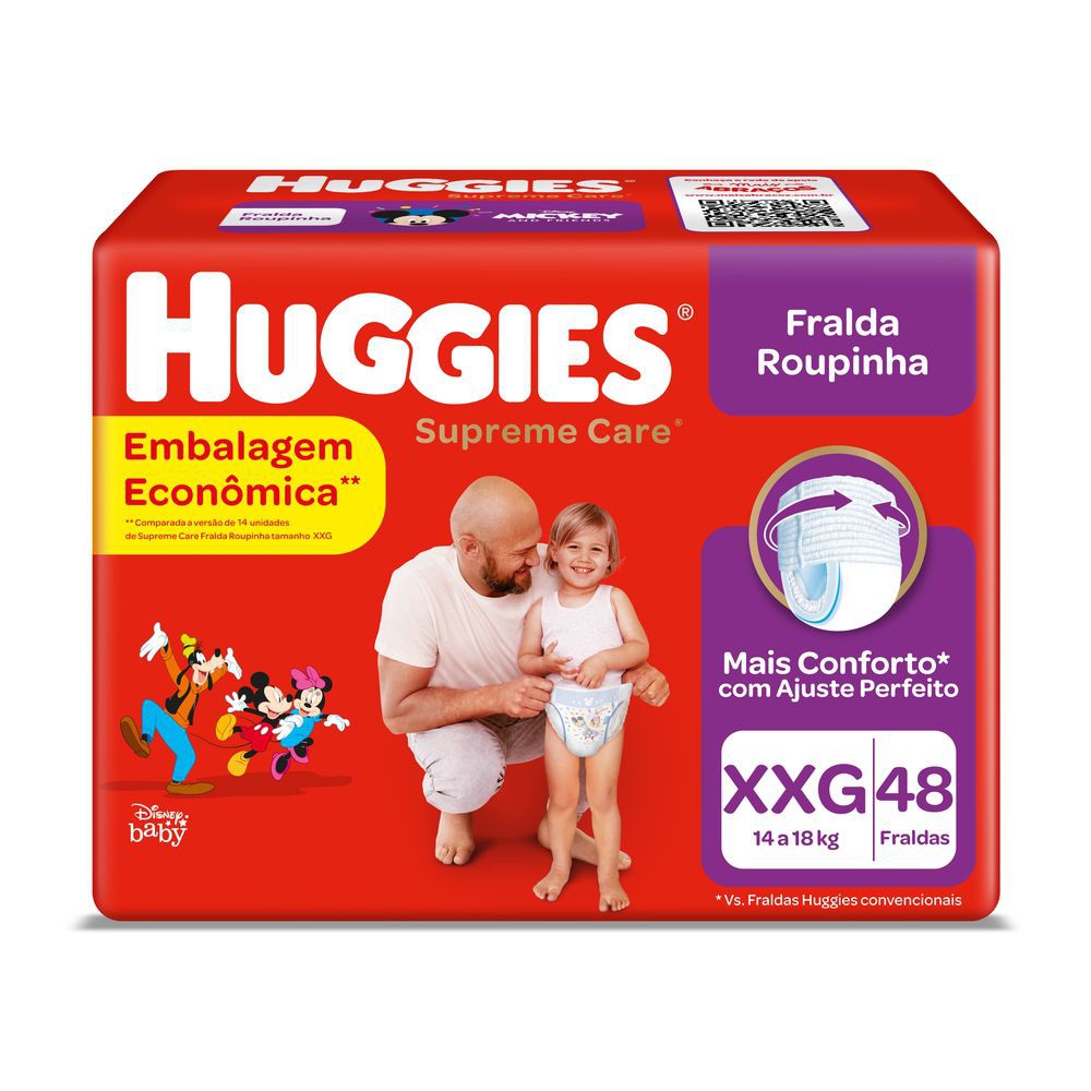 Huggies - Fralda Descartável Infantil Supreme Care Roupinha XXG 48 Fraldas