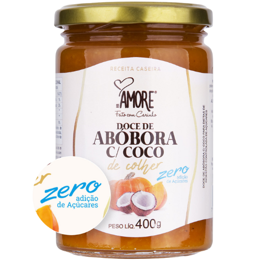 Doce de Abóbora com Coco de Colher Amore Zero Açúcar 400g