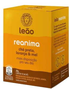 Leão - Chá Preto, Laranja e Mel Reanima 10 Sachês