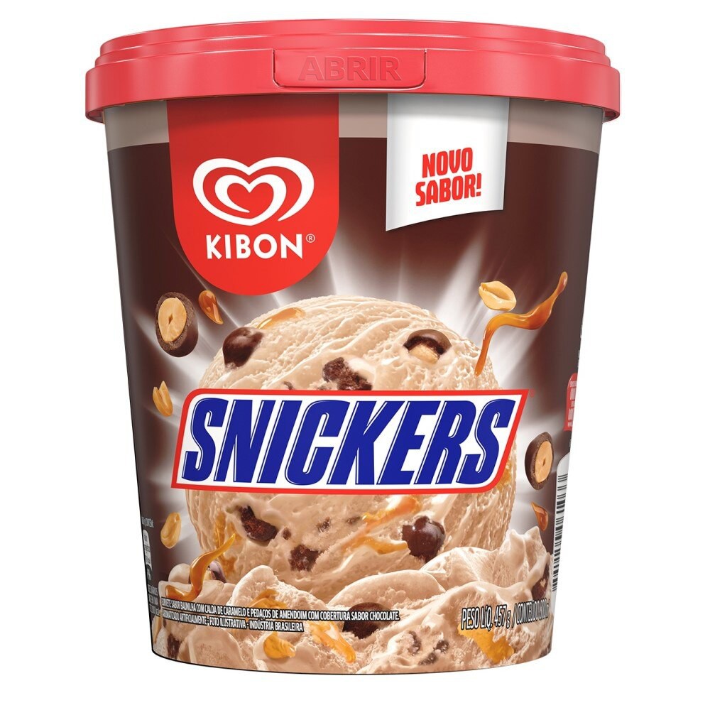 Kibon - Sorvete de Amendoim e Caramelo Snickers 800ml