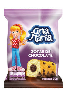 Bolinho Sabor Gotas de Chocolate Ana Maria 70g