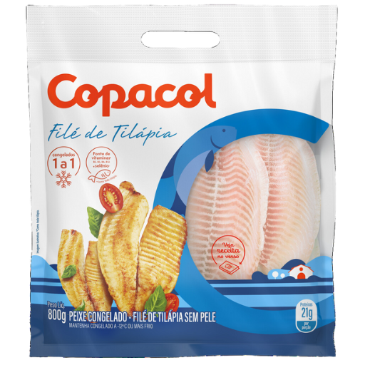 [0304.61.00] Filé de Tilápia Copacol Congelado Pacote 800g