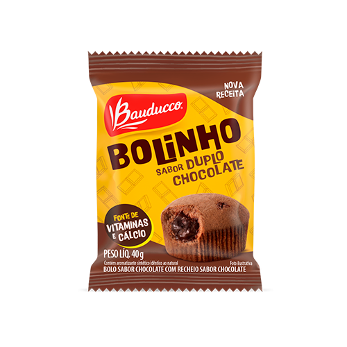 Bolinho Recheado Duplo Chocolate Bauducco 40g