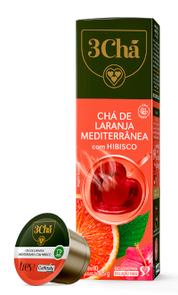 Chá em Cápsula Laranja Mediterrânea com Hibisco 3 Corações 10 Cápsulas
