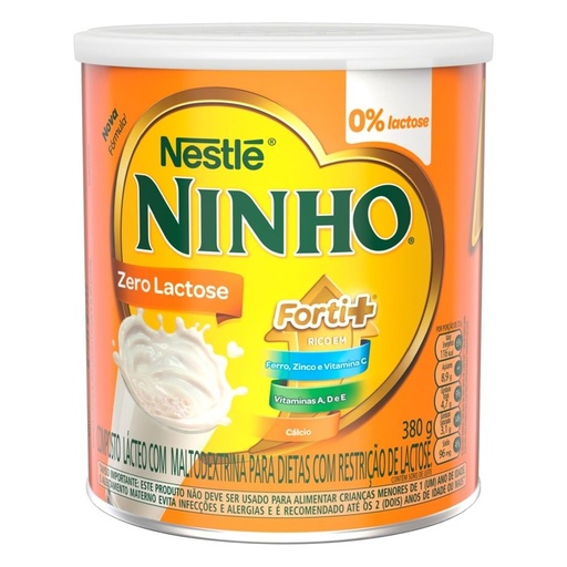 Composto Lácteo Ninho Forti+ Zero Lactose Nestlé 380g