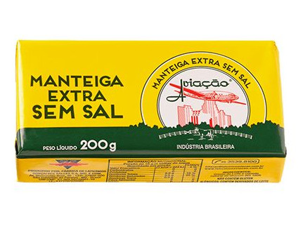 Manteiga Aviação sem Sal Tablete 200g