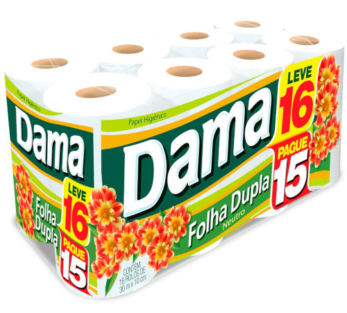 Papel Higiênico Dama Neutro 16 Rolos