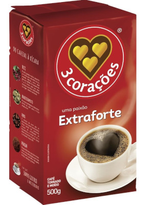 Café Torrado e Moído 3 Corações Extraforte 500g