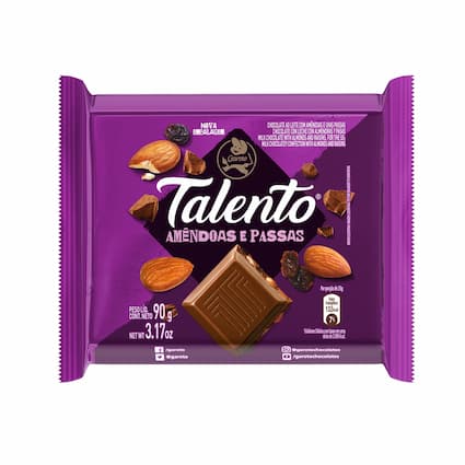 Chocolate Amêndoas e Passas Talento 85g