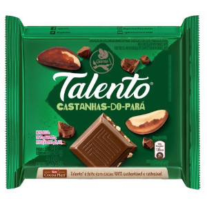 Chocolate ao Leite Talento Castanhas do Pará Garoto 85g