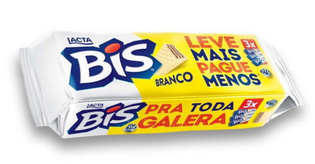 Bis Wafer Recheado Coberto com Chocolate Branco Laka126g
