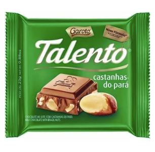Chocolate ao Leite Garoto com Castanha do Pará Talento 15x25g
