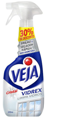 Veja Limpa Vidros Spray Cristal Vidrex 500ml