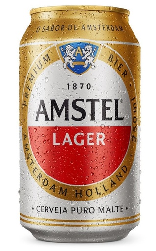 [2203.00.00] Cerveja Amstel Lager Puro Malte lata 350ml