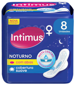Intimus - Absorvente Noturno Suave com Abas 8 Unidades
