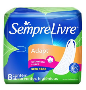 Sempre Livre - Absorvente Suave sem Abas Adapt 8 Unidades