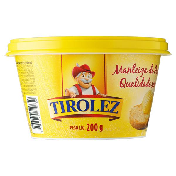 Manteiga de Primeira Qualidade sem Sal Tirolez 200g