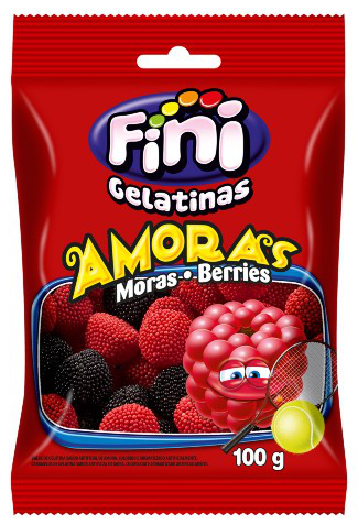 Balas de Gelatina Fini Amoras 90g
