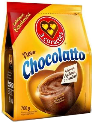 [1806.90.00] Achocolatado em Pó 3 Corações 700g