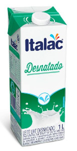 Leite Desnatado UHT com Tampa Italac  1L